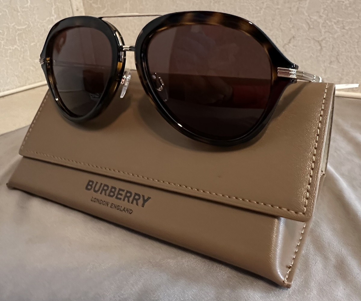 Burberry Tortoiseshell Aviator Sunglasses Burberry Aviator Tinted Sunglasses - Silver Sunglasses  main image 4