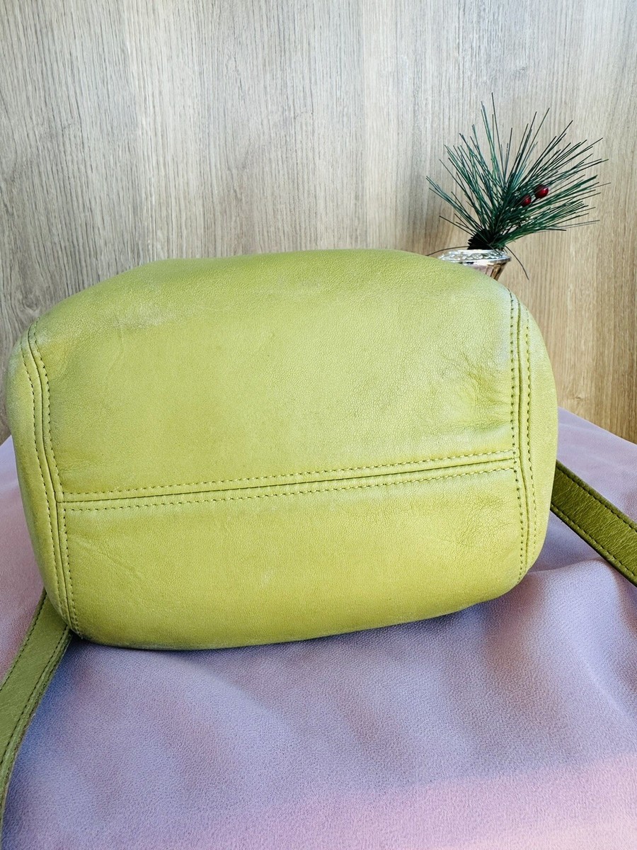 バッグ Vintage Coach Soho Sling Lime Green Coach 2004 Soho Y2K Lime Green Signature Sufflette Leather