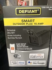 Defiant Outdoor Smart Plug 15 Amp 120-Volt Wi-Fi & Bluetooth Enabled HPPA51CWB 