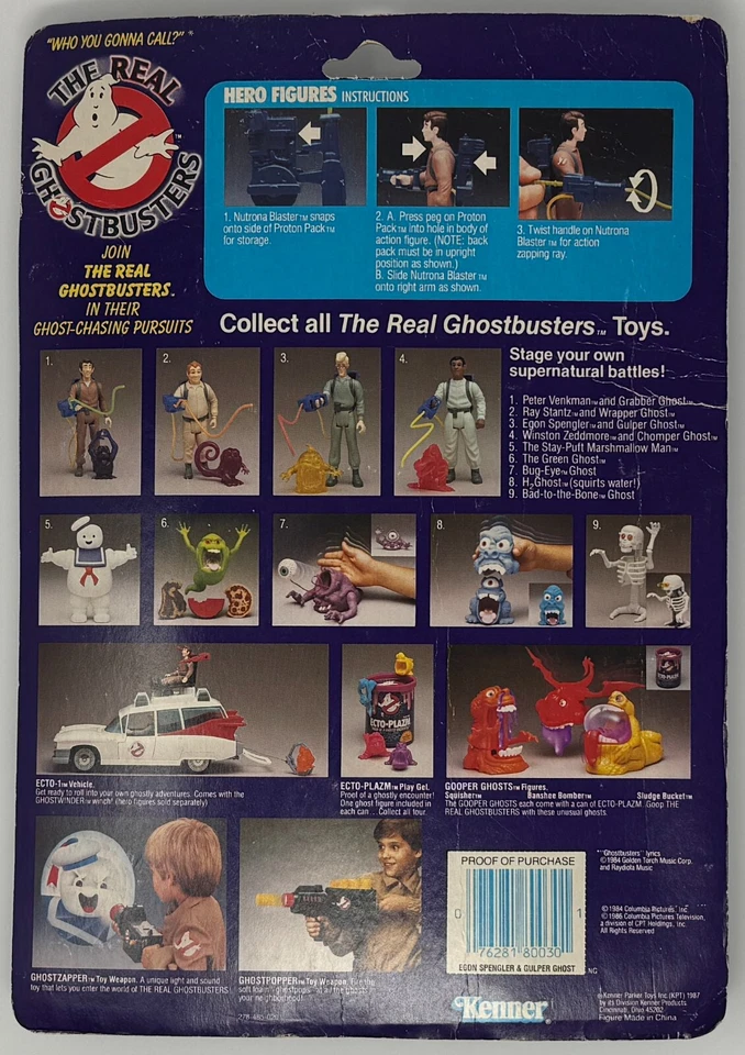 Figura de acción Real Ghostbusters Egon Spengler y Gulper Ghost Kenner 1986 Foto 2 de 4