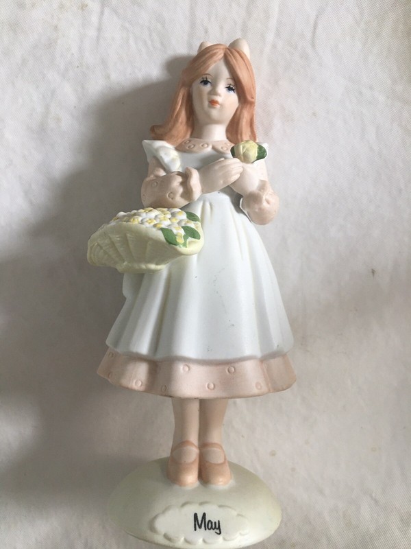 GROWING UP GIRL "MAY" BIRTHDAY MONTH GIRL'S PORCELAIN FIGURINE