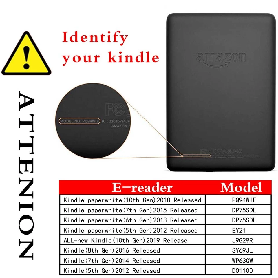 Multi-Colors Tablet Cover Case For Amazon Kindle 8th 10th/Paperwhite 12345 +Pen - Image 2 of 4