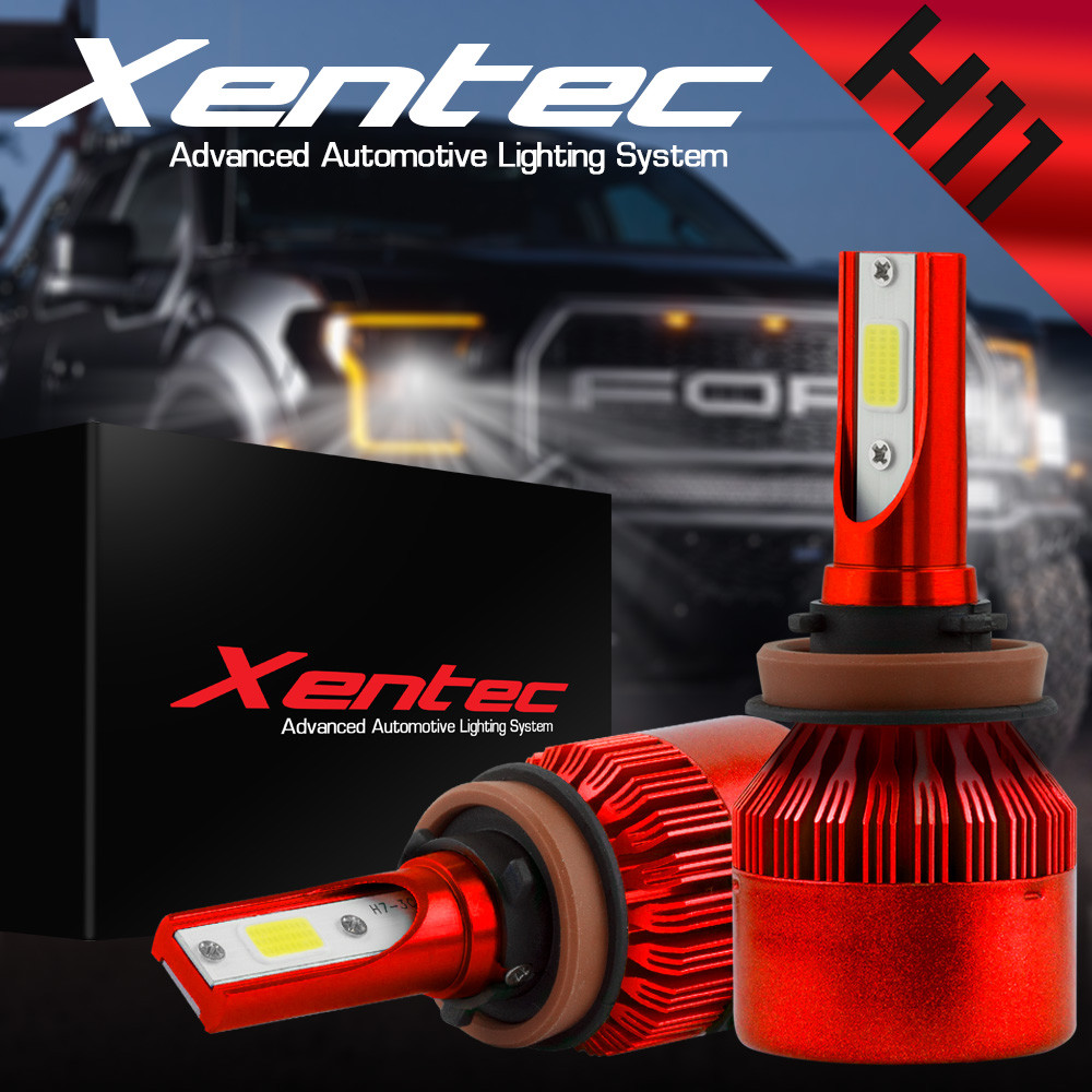 H11 Dual-Sided LED Headlight 6000K White 200W Kit High or Low Beam