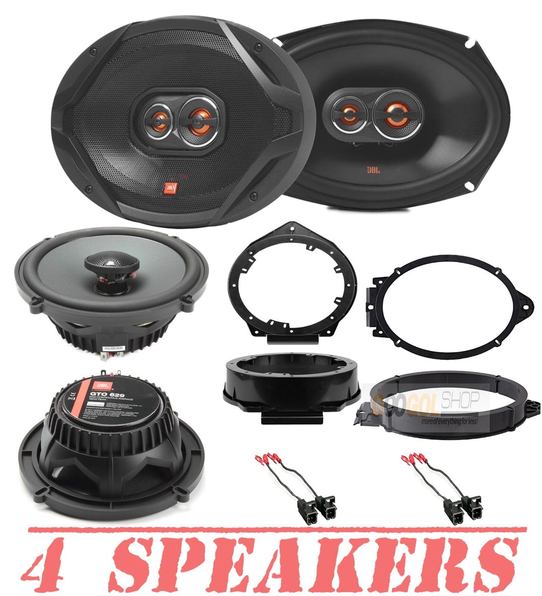 JBL GX Front GTO Rear Speakers W/ Install Kit for 2010-2015