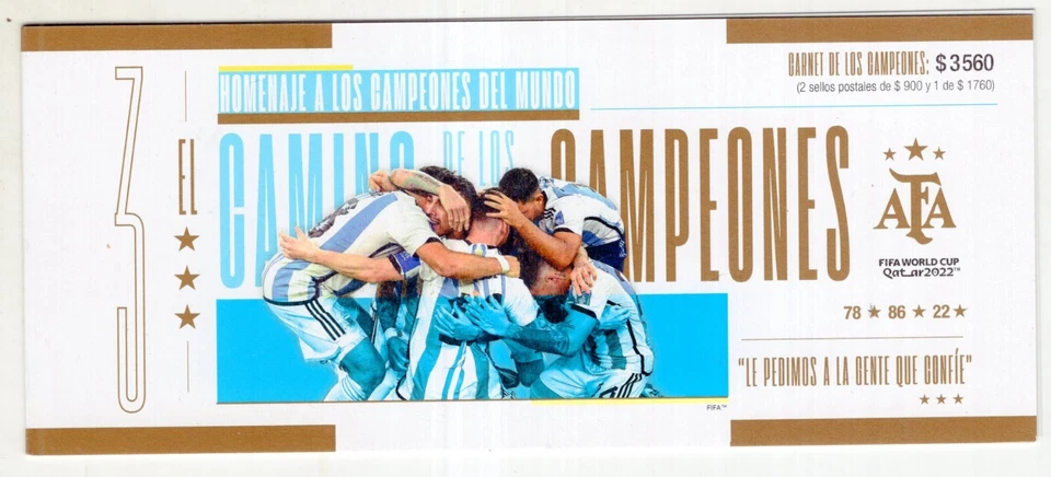 SOCCER W/CUP 2022 - ARGENTINA, CHAMPION OF THE WORLD, COMPLETE SET, MNH, VF - Image 2 of 4
