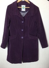 White Stuff Purple Velvet Coat ‘midnight Maeve’ Size Uk 10 Pockets Lined