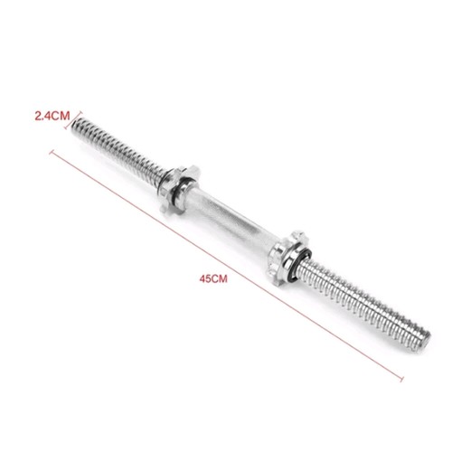 17.7''Dumbbell Bar Threaded Dumbbell for Gym Barbell Bar Strength Training - Picture 3 of 12