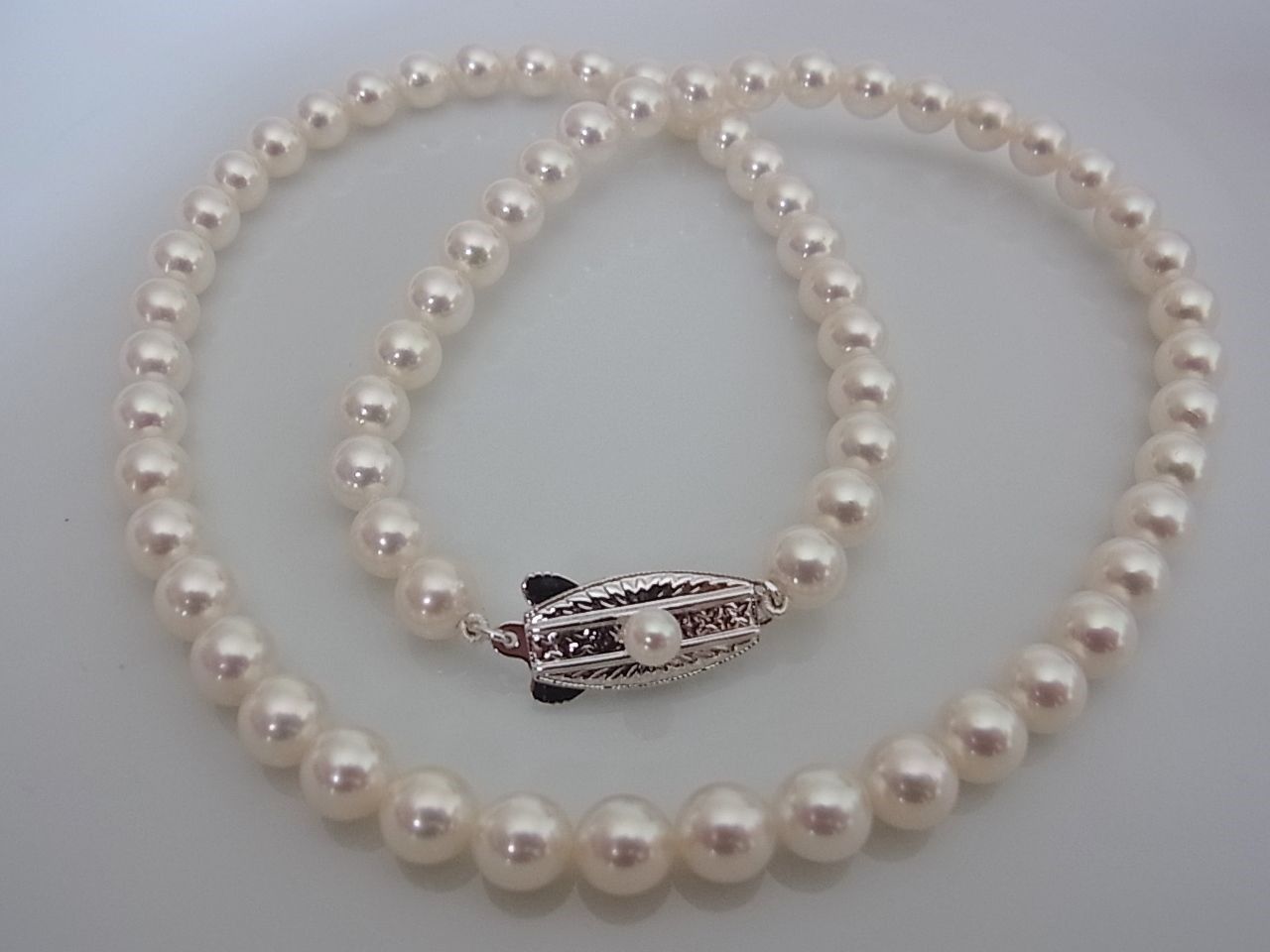 MIKIMOTO GINZA TOKYO AKOYA PEARL STRAND NECKLACE 6~6.5mm Silver | eBay