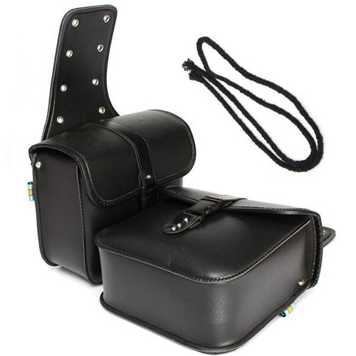 US L+R Waterproof Motorcycle Motorbike PU Leather Saddle Bags Storage Pouch Bag - Foto 2 di 13