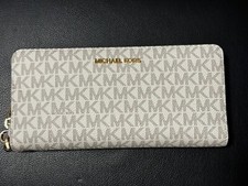 Michael Kors Jet Set Travel Large Continental Wallet Wristlet MK Vanilla