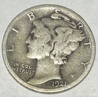 1921 D Mercury Dime Free Shipping VG +