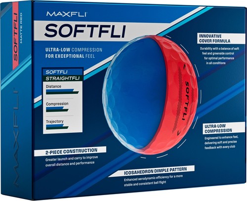 Maxfli SoftFli 2025 Matte Red Golf Balls- Greater Launch & Softer Feel - 48 Pcs - 第 6/6 張圖片