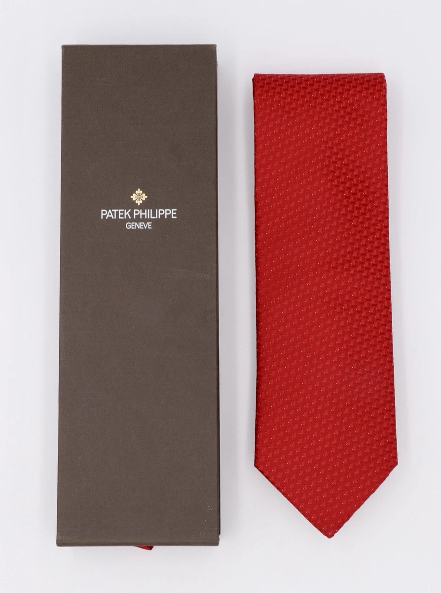 PATEK PHILIPPE TIE SILK RED CORBATA ATTACHER CRAVATTA KRAWATTE EXCLUSIVE BOX NEW