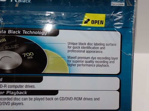 MAXELL CD-R Data Black 48X 700 MB 80 Minute Data Audio Video Game Sealed 20 ea - Picture 6 of 8