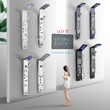ELLO ALLO Bathroom LED Shower Panel Tower Rain Waterfall Massage Body Jet System