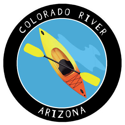 Colorado River, Arizona Kayak 3.5'' Car Truck Window Bumper Sticker Decal