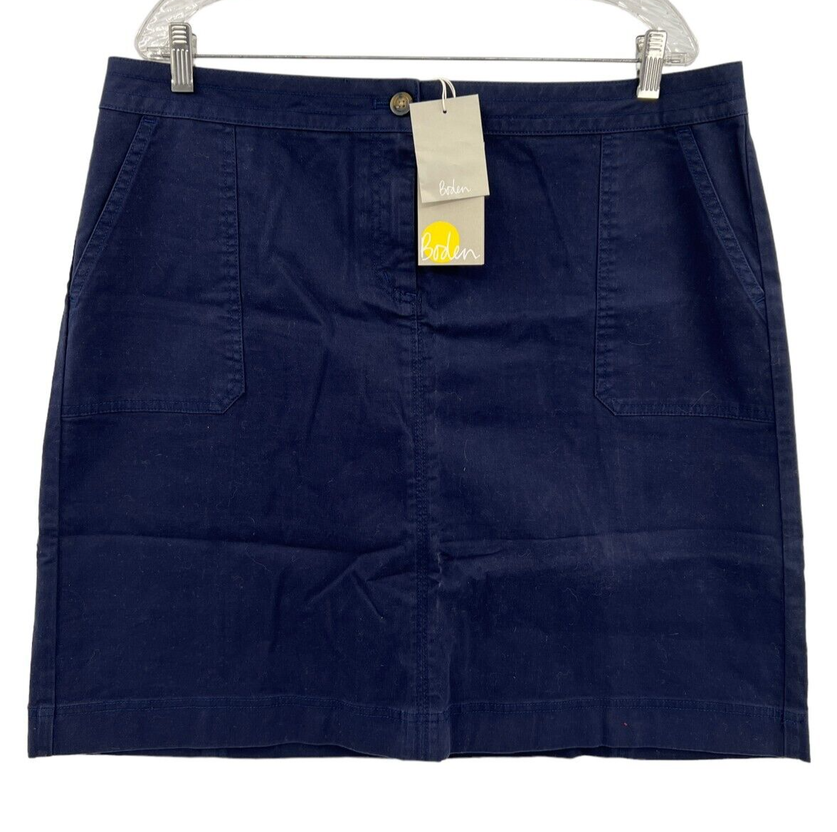New BODEN Navy Blue Cotton Elastane Blend Chino Chinotopia Skirt Womens  Size 18L