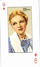 Ann Harding Star of the Silver Screen Hollywood Single Swap Playing Card