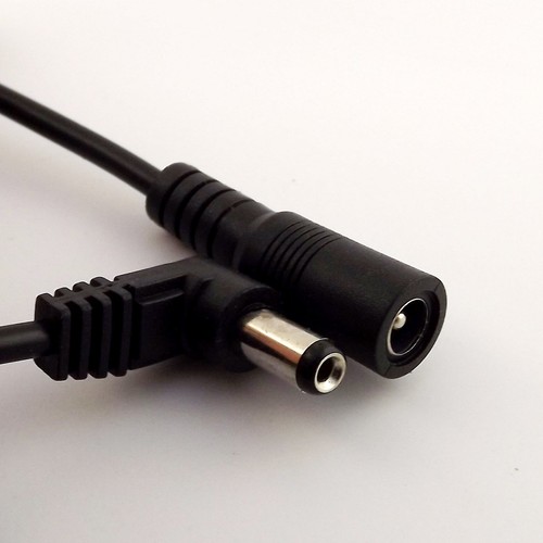 10x DC Power Plug 5.5mmx 2.1mm Male 90° Right Angle To Female Extension Cable 1m - Picture 3 of 5