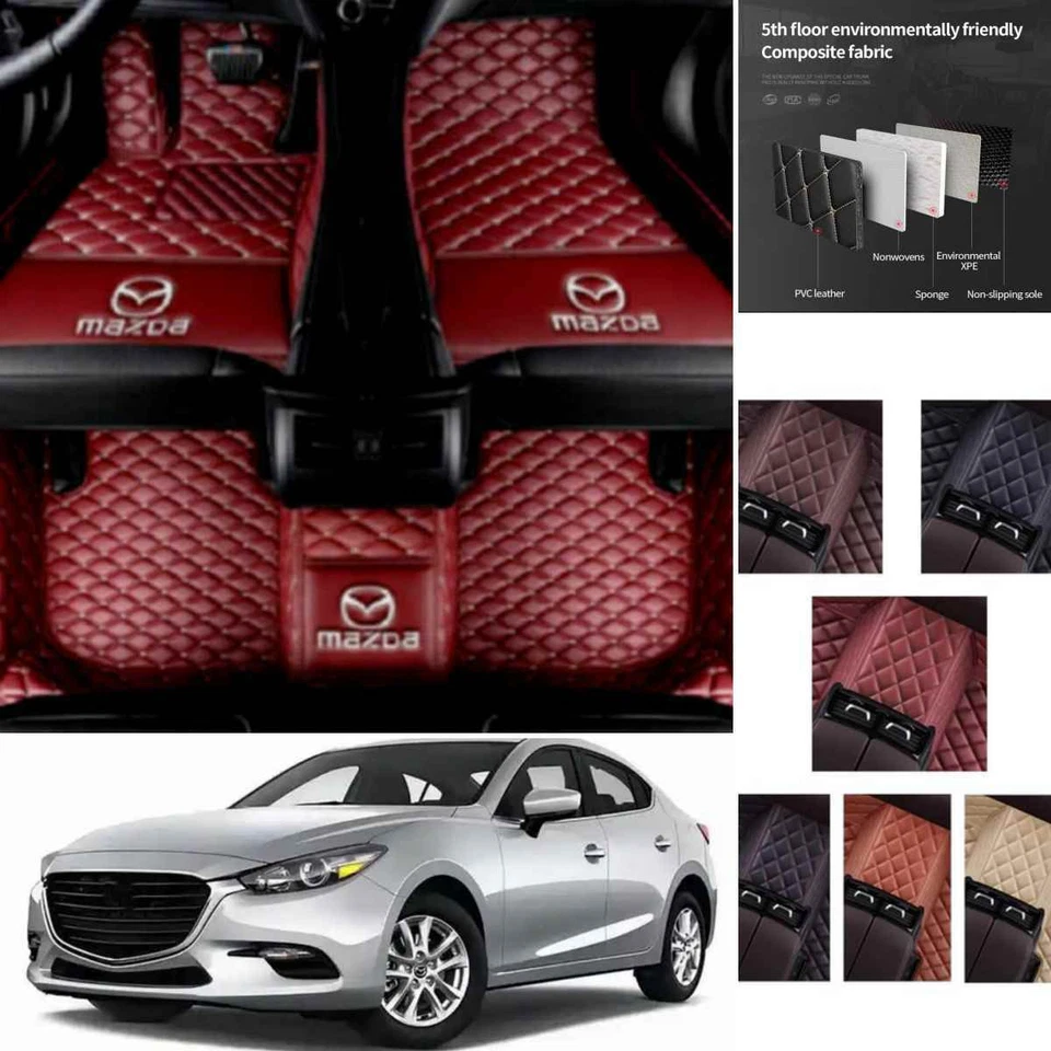 For Mazda 2 3 5 6 Car Floor Mats All Weather Carpets Waterproof Auto Liners Foto 2 de 4
