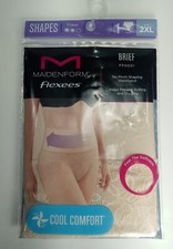 MAIDENFORM FLEXEES SHAPES COOL COMFORT SHAPEWEAR BRIEF PANTY BEIGE SZ 2XL NIP