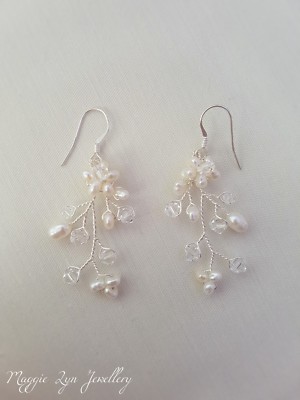 brautohrringe. Süßwasserperlen Ohrringe. Hochzeit Ohrringe. Braut Uk