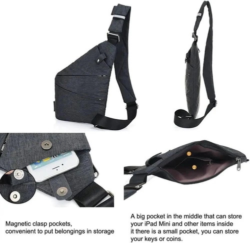 Bolso de Bolsillo Personal para Hombre Bandolera Multi-bolsillo Anti-ladrón Bolso de Viaje - Imagen 10 de 21