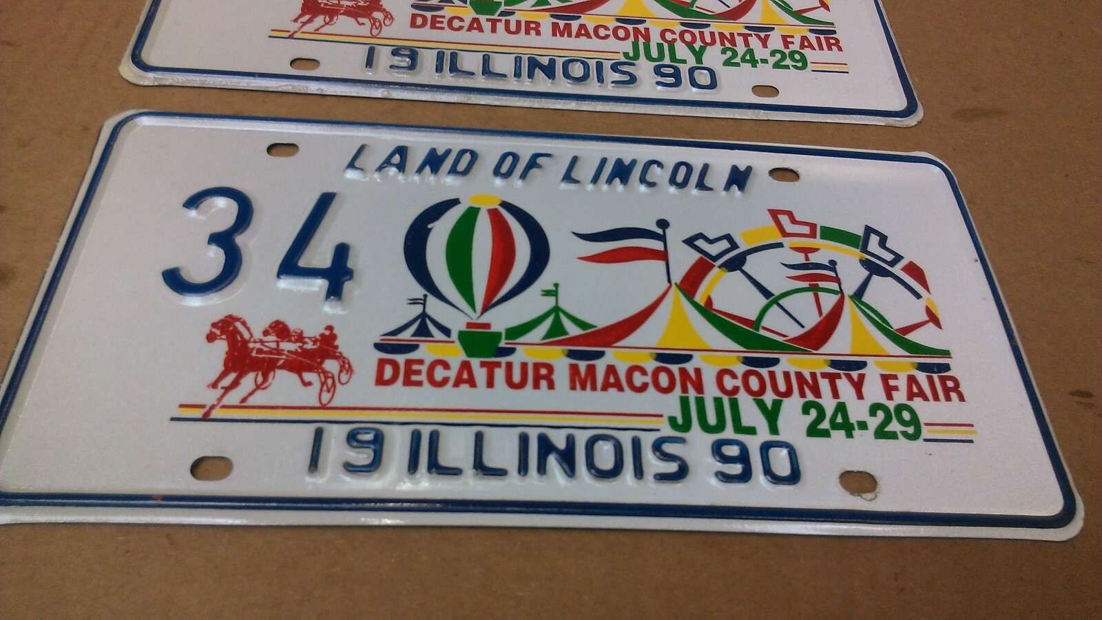 ILLINOIS SPECIAL EVENT LICENSE PLATES DECATUR MACON COUNTY FAIR 1990 eBay