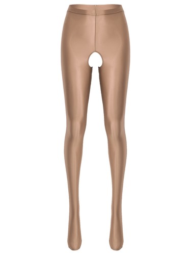 Collant donna alto elasticizzato lucido olio collant traslucido calza sexy scintillante - Foto 37 di 117