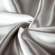 Silver Satin Pillowcase 2 Pack Queen Size 20x30 inches 