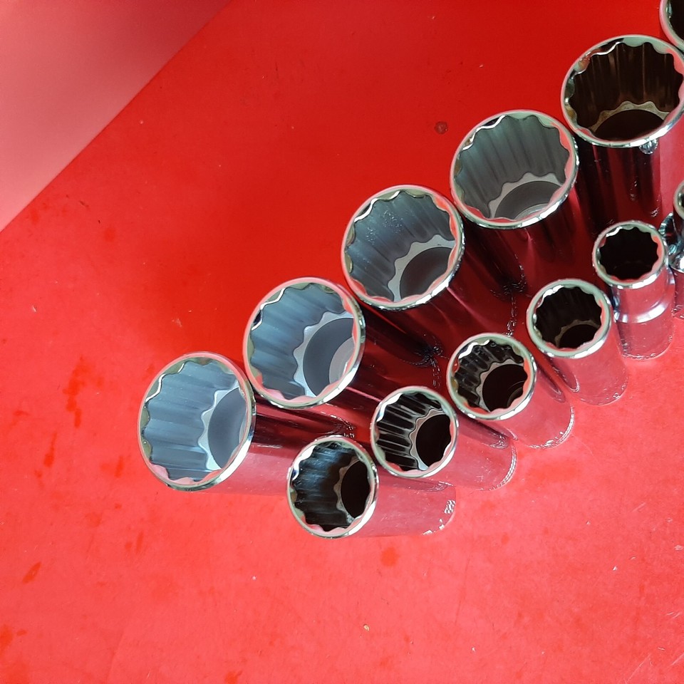 NEW CRAFTSMAN TOOLS 12 Piece Deep SAE 3/8" Drive 12 Point Socket set 1/ ...