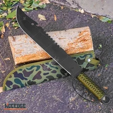 19.5" CHOPPING SWORD FULL TANG FIXED BLADE TACTICAL MACHETE WITH GUARD