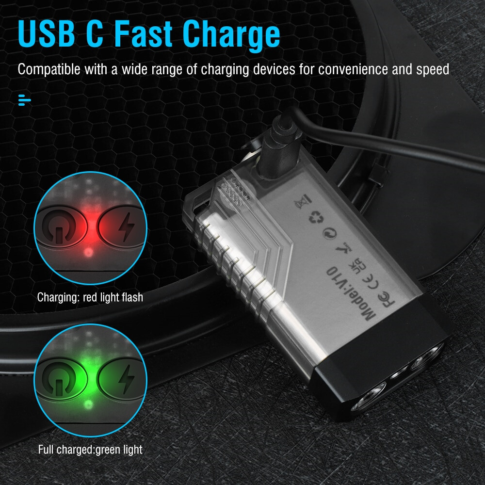 BORUiT V10 LED Keychain EDC Flashlight Type-C Rechargeable V3 Torch Work Light - Picture 4 of 28