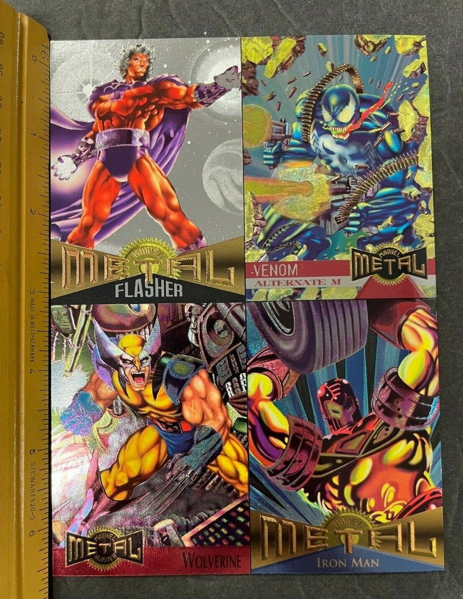 1995 FLEER MARVEL METAL PROMO UNCUT CARD SHEET VENOM/WOLVERINE