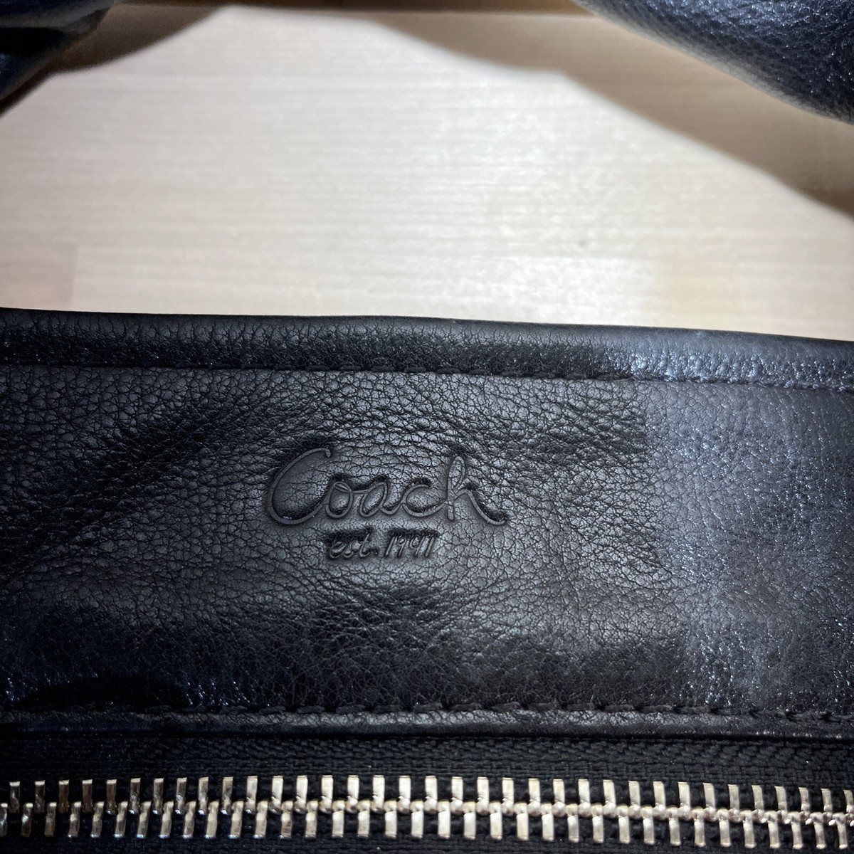 Classic Coach Signature Print Parker Canvas Black Shoulder Handbag