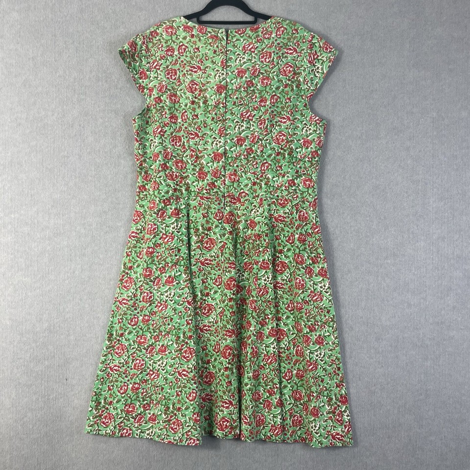 Karma East Dress Womens Size XL Green Floral Cross Front Pockets eBay