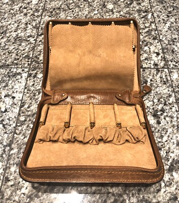 Sir Rondo's Italy Brown Leather Zip Around 8 Watch Travel Case | eBay