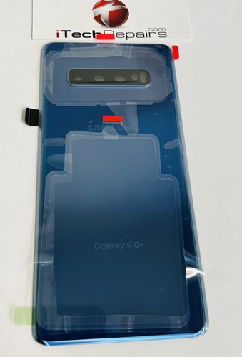 Für Samsung S10+ PRISMA BLAU Glas SERVICE PACK OEM mit OBJEKTIV + Kleber S10 Plus - Bild 3 von 4