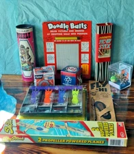 Vintage Toy Lot Sky Streak Spring Toy Jacks Gyroscope & More Lot Of 9 New In Box