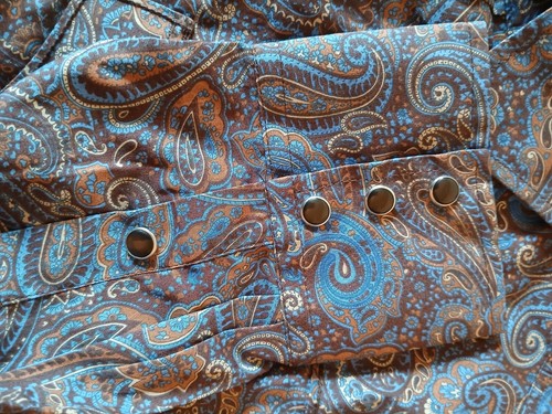 Starr Western Wear Hemd Herren XXL Braun Paisley Mehrfarbig Druckknopf Cowboy Neu mit Etikett - Bild 13 von 13