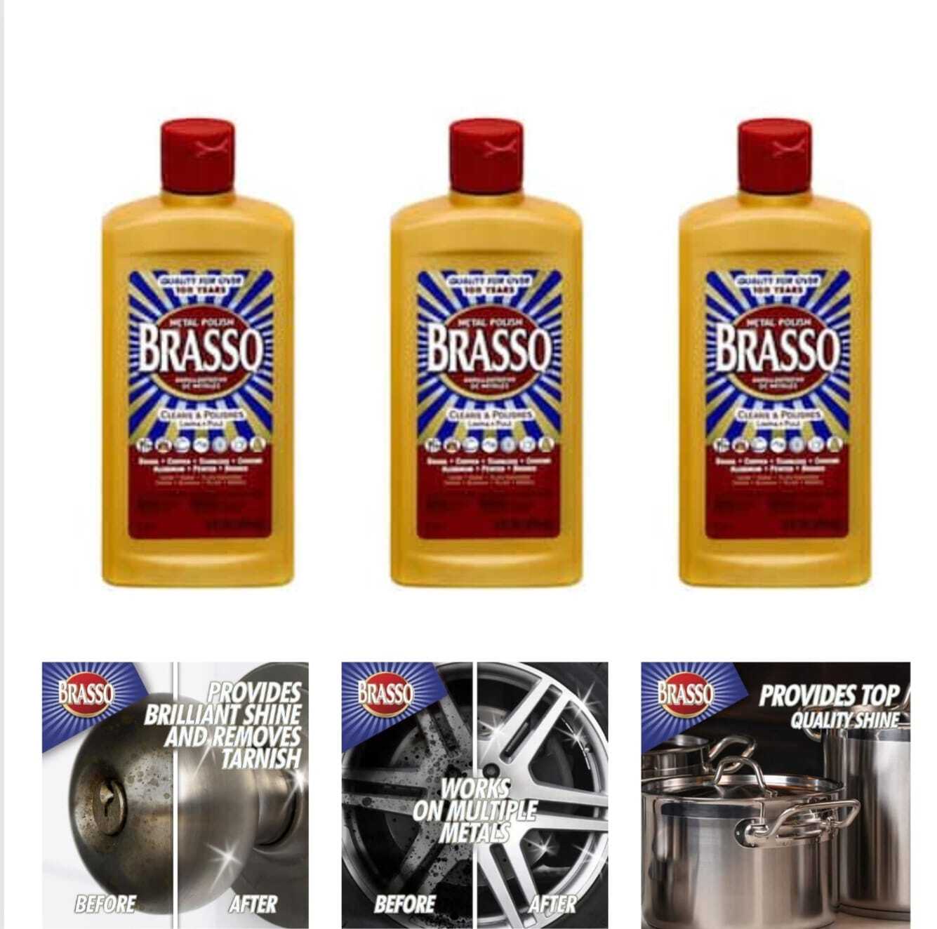 8 oz. Metal Polish (3Pack) Brasso brass cleaner provides quality Shine NEW eBay
