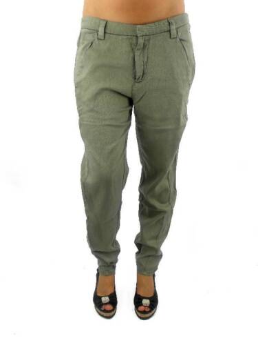 E-Go Chino Stoffhose Trousers Pantalone E02068 grün ZipFly Lyocell - Picture 1 of 2