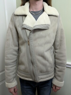 RIVER ISLAND MENS AVIATOR JACKET GREY TO FIT SIZE M