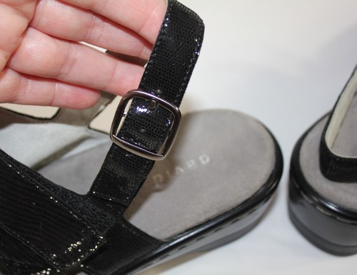 David Tate Damen-Sandalen schwarz seidiges Leder Riemen Größe 7,5 N Klettverschluss - Bild 7 von 9