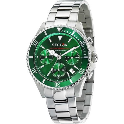 Sector 230 R3273661006 Herren Chronograph Grün Edelstahl Tauchen Uhr