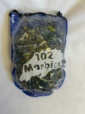 Vintage 102 Cat  s Eye Glass Marbles Unopened Bag w Larger Shooters
