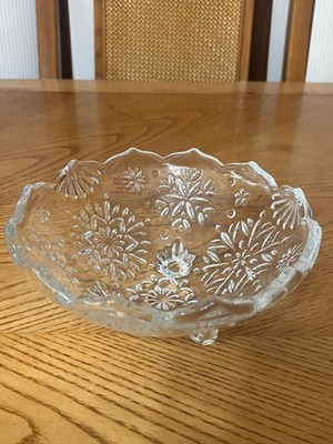 VINTAGE MIKASA  SNOWFLAKE MEDLEY THREE FOOTED CANDY VOTIVE TRINKET DISH
