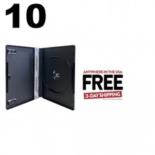10 PREMIUM STANDARD Black Single DVD Cases 14MM 100 New Material  1-3 DAYS