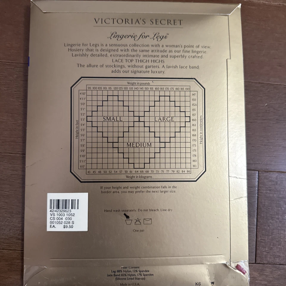 De Colección Victoria's Secret Glamour Encaje Transparente Top Muslo Alto Chocolate Pequeño Hoisery Foto 3 de 4