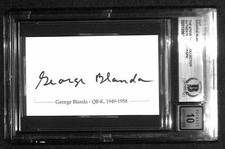 George Blanda Chicago Bears HOF Signed Cut Beckett Slab Auto Grade 10